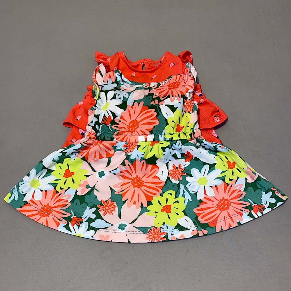 Two floral pattered designed Carter dresses